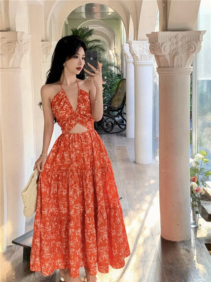 Halter Maxi Dress _ Exotic Vacation Look