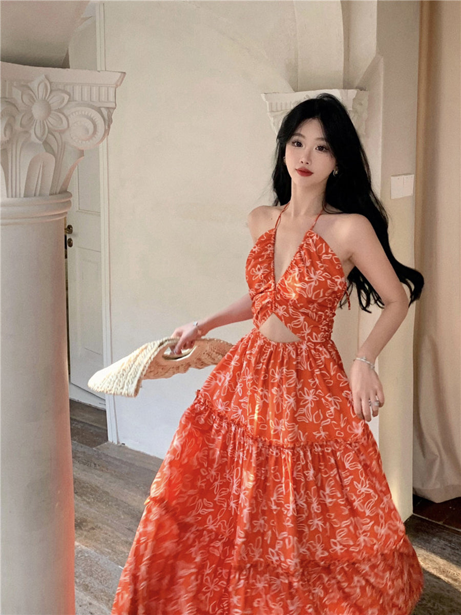 Halter Maxi Dress _ Exotic Vacation Look