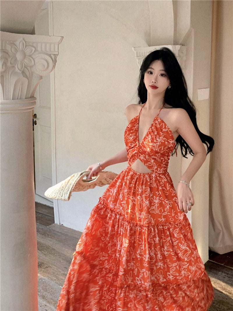 Halter Maxi Dress _ Exotic Vacation Look