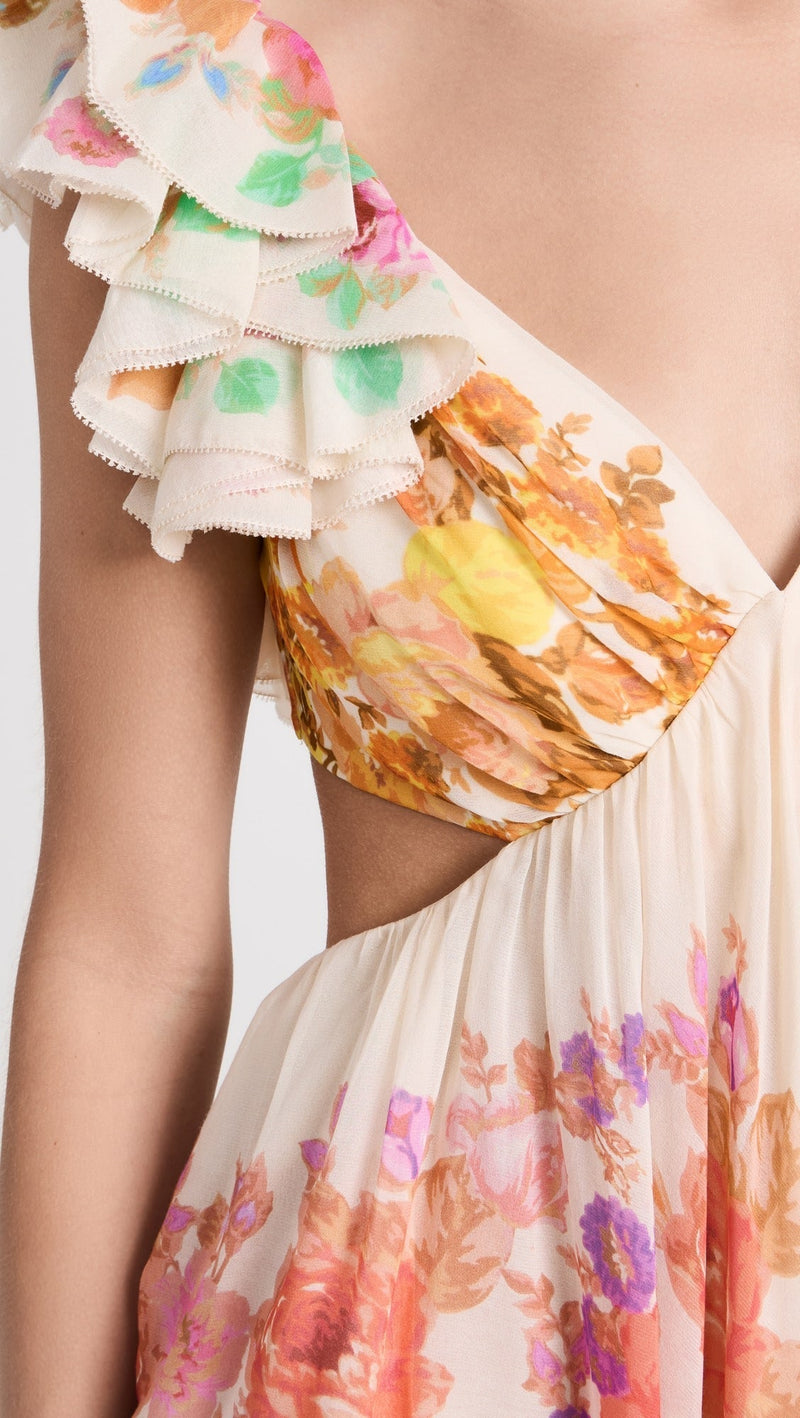 Maya | Blossom Ruffle Midi Dress
