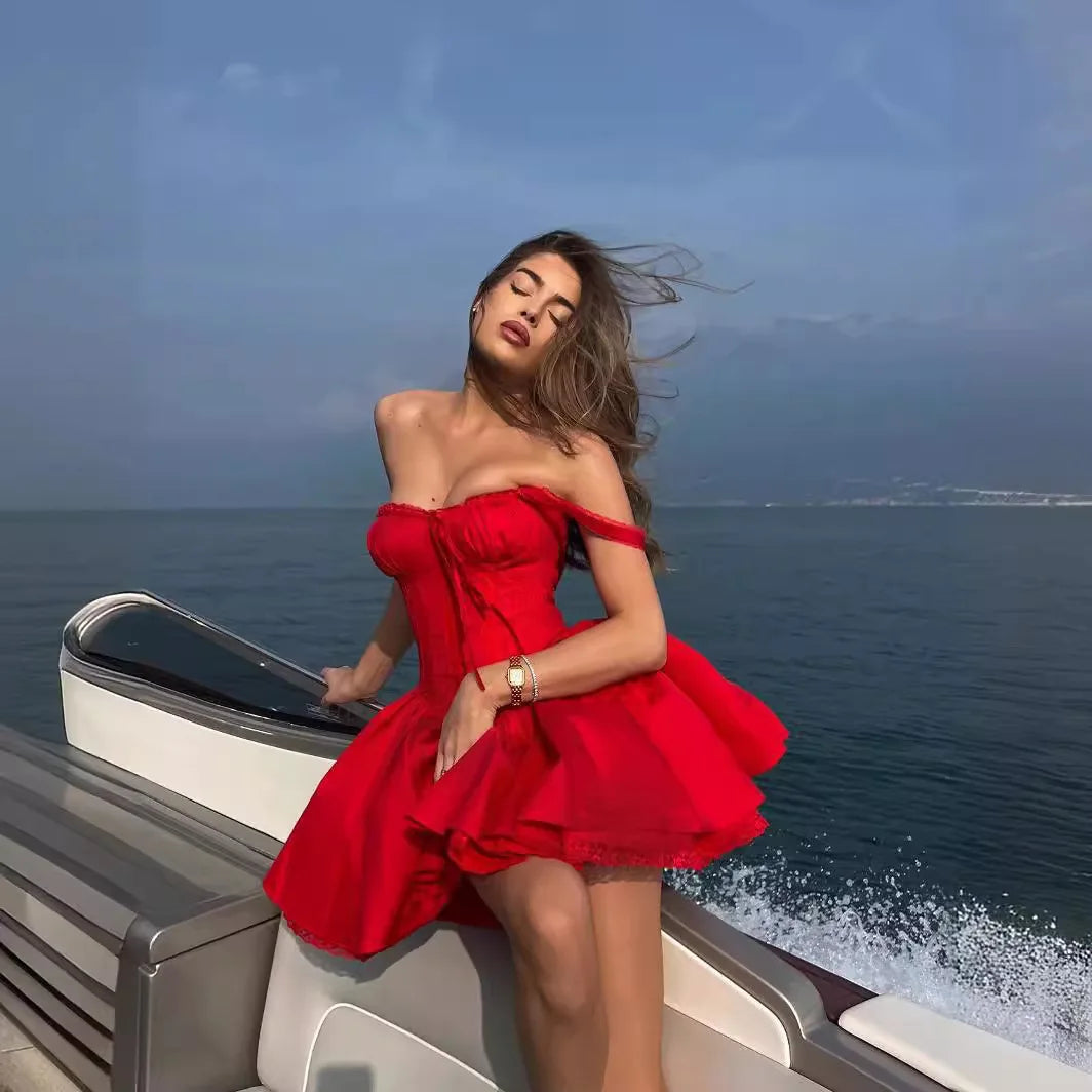 Corset Mini Dress With Straps for Summer Parties and Christmas Events