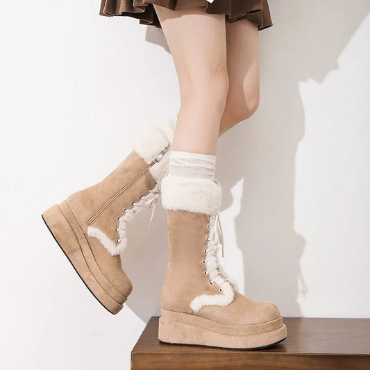 Thick Sole Wool Warm Mid-tube Platform Non-slip Snow Boot