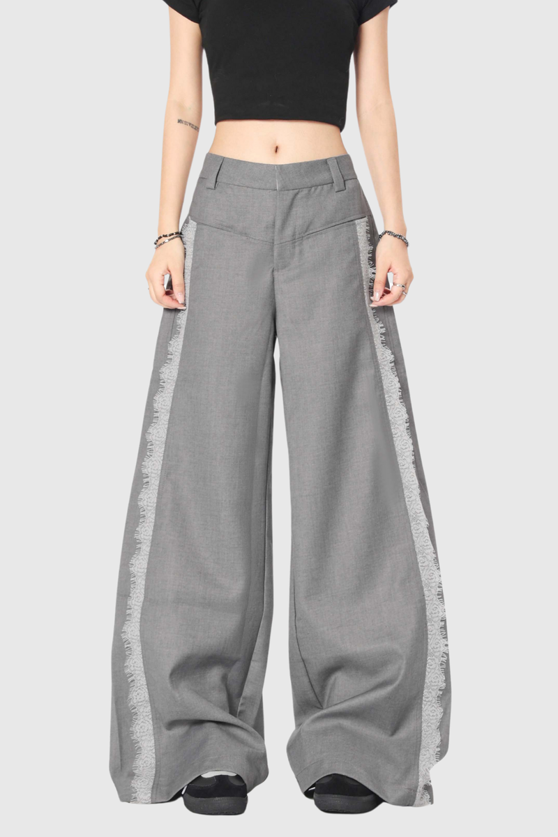 Boubacar Lace Pants in Grey