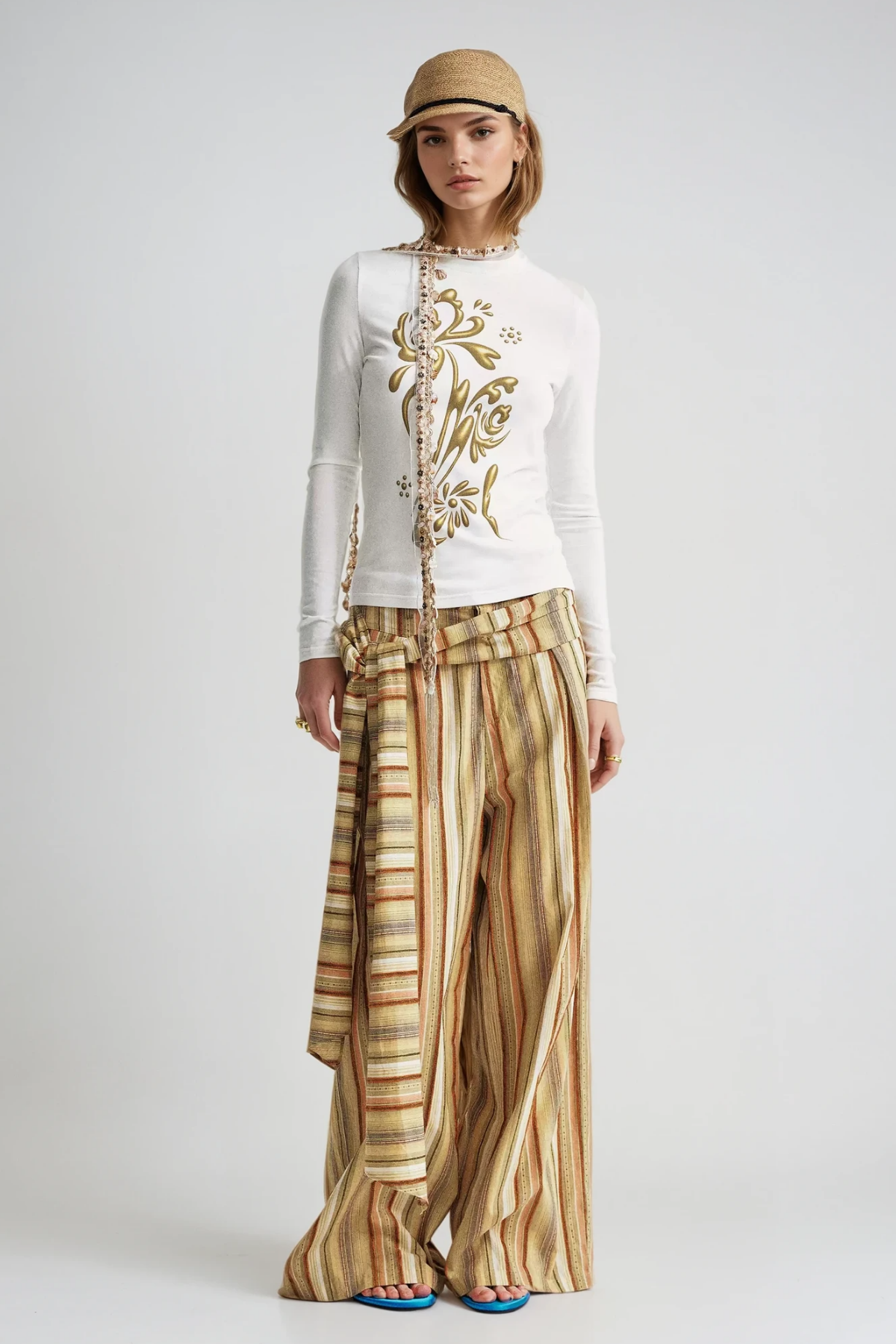 Brando Stripe Lace Up Pants
