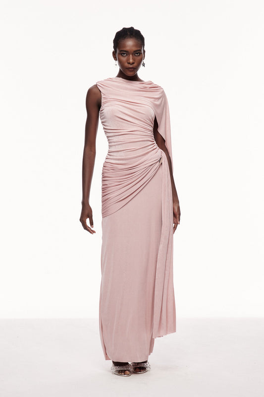 Brandt Ruch Shawl Maxi Dress in Pink