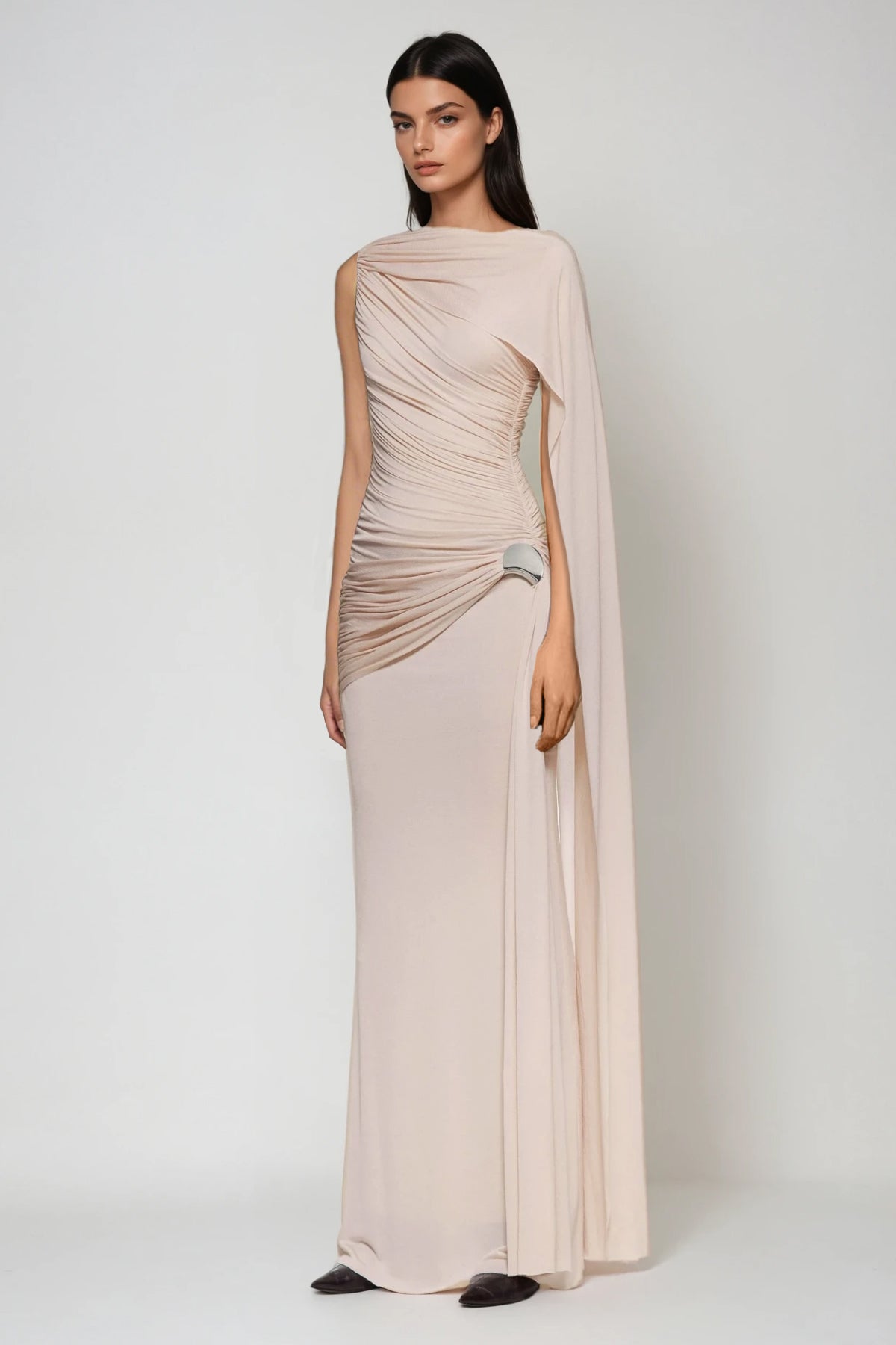 Brandt Ruch Shawl Maxi Dress in Pink