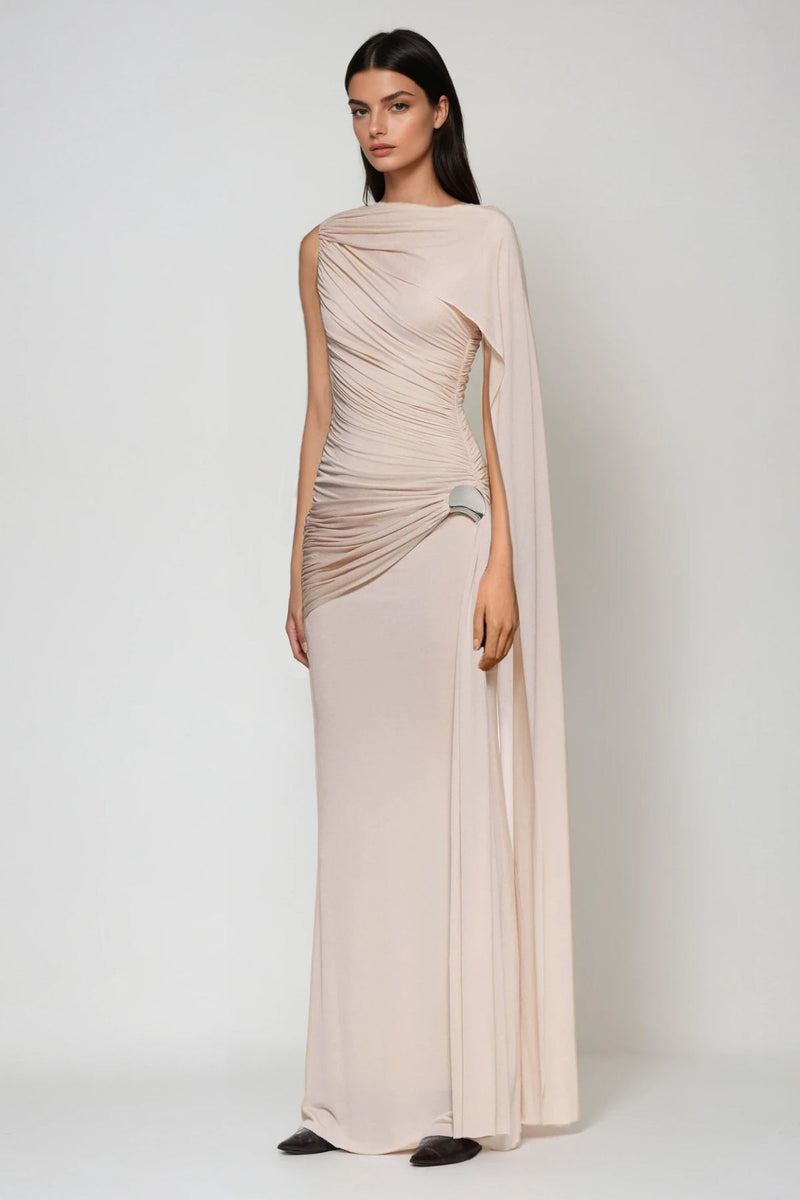 Brandt Ruch Shawl Maxi Dress in Pink