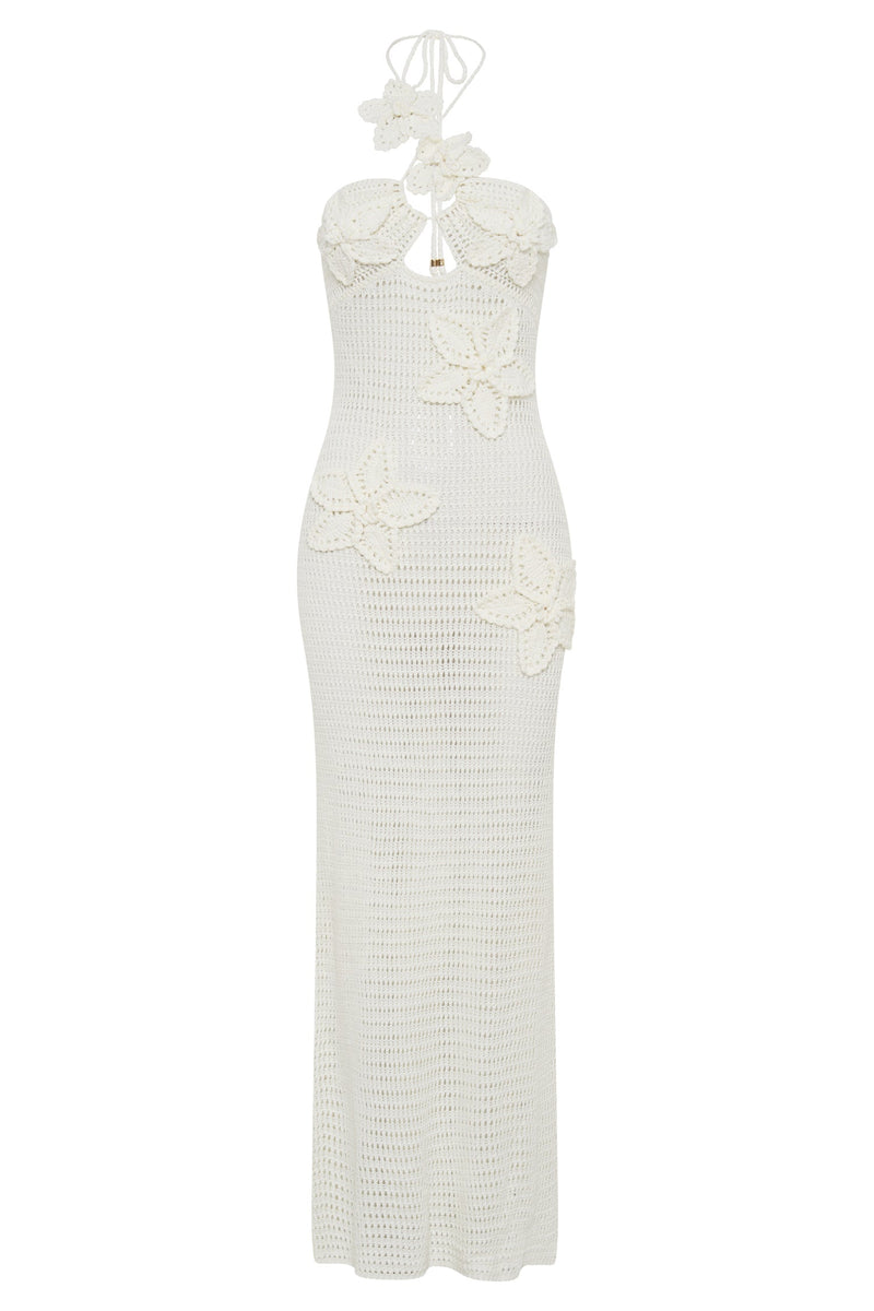 Beverly Appliqué Crochet Maxi Dress