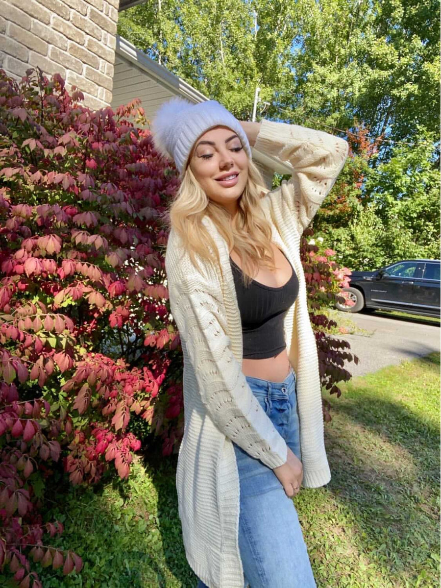 | Braid Open Knit Long Cardigan - Cream