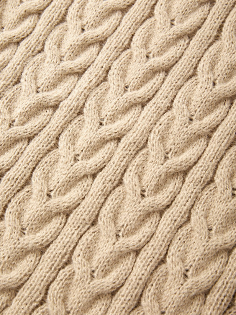 Color Sweet V Neck Cable Knit Long Sleeve Mini Dress
