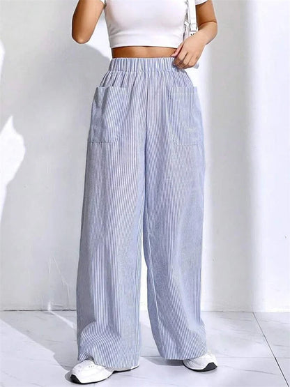 Loose High Waist Striped Lounge Pant