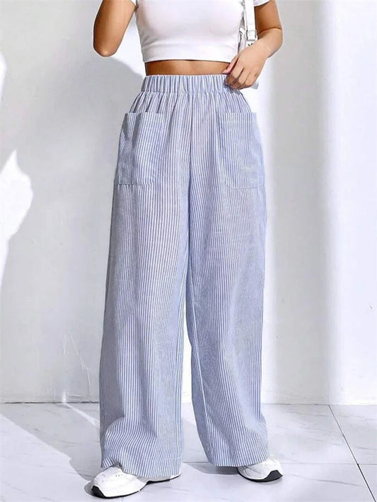 Loose High Waist Striped Lounge Pant