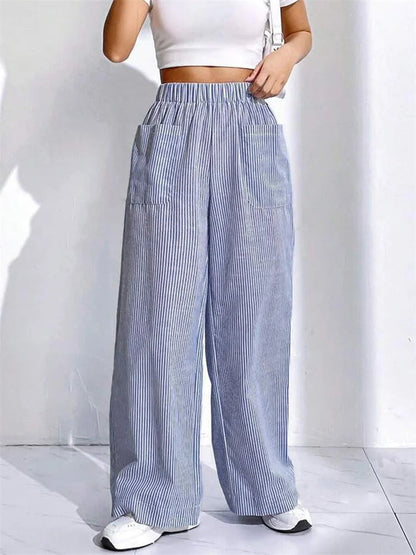 Loose High Waist Striped Lounge Pant