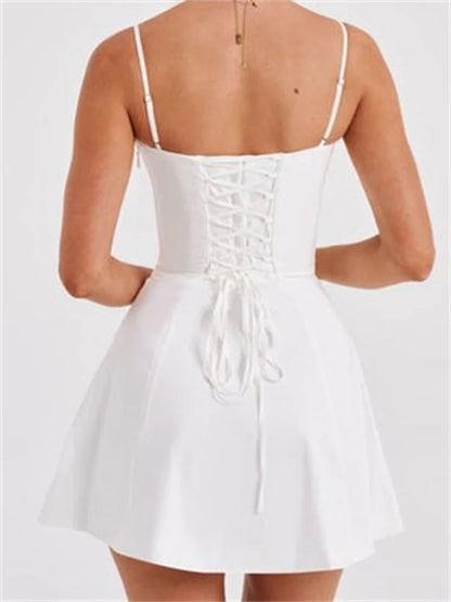 Y2k Corset Bodycon Sequined Tie-up Mini Dresses
