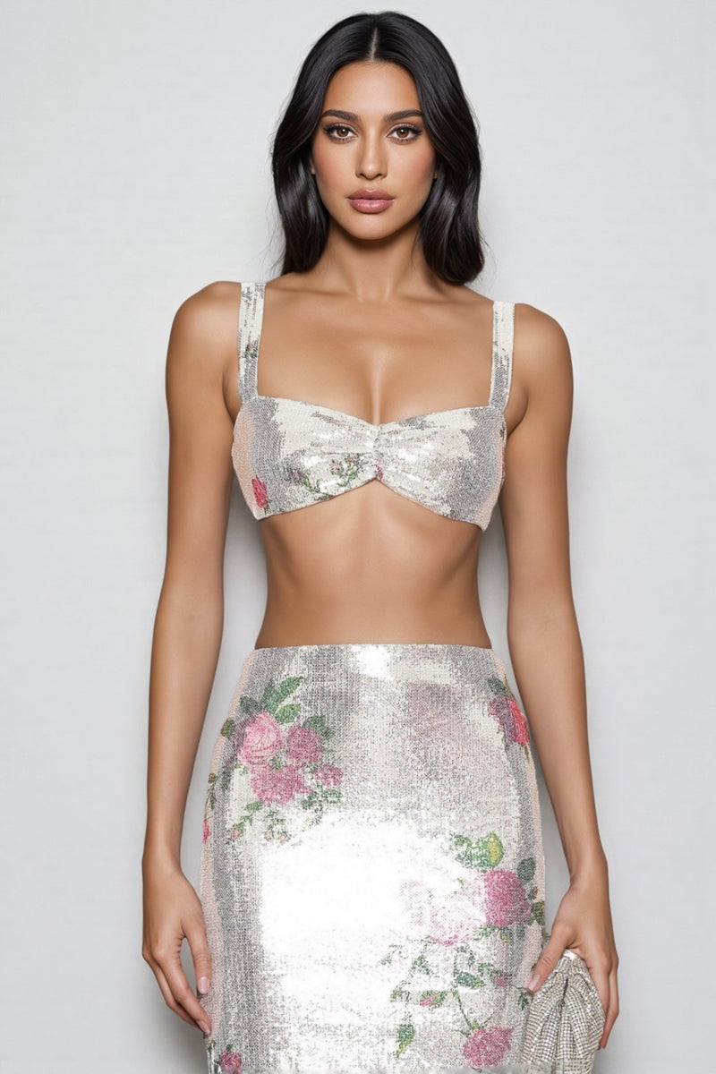 Orinthia Sequin High Waist Maxi Dress