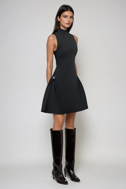 Cabdullaahi Sleeveless Mini Dress in Black