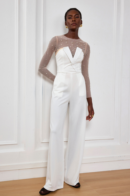 Cadence Pearl Two Piece Plunge Jumpsuits