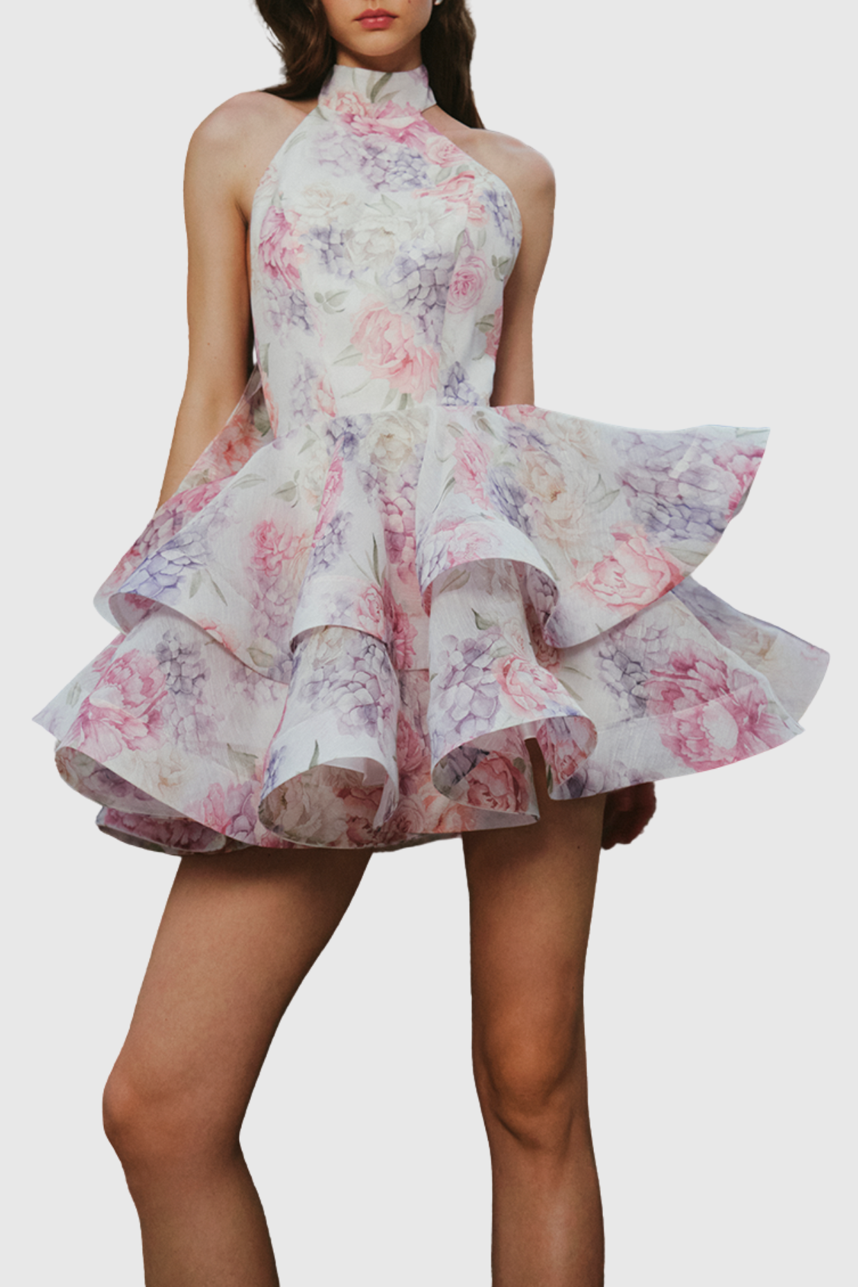 Earna Print Halter Mini Dress
