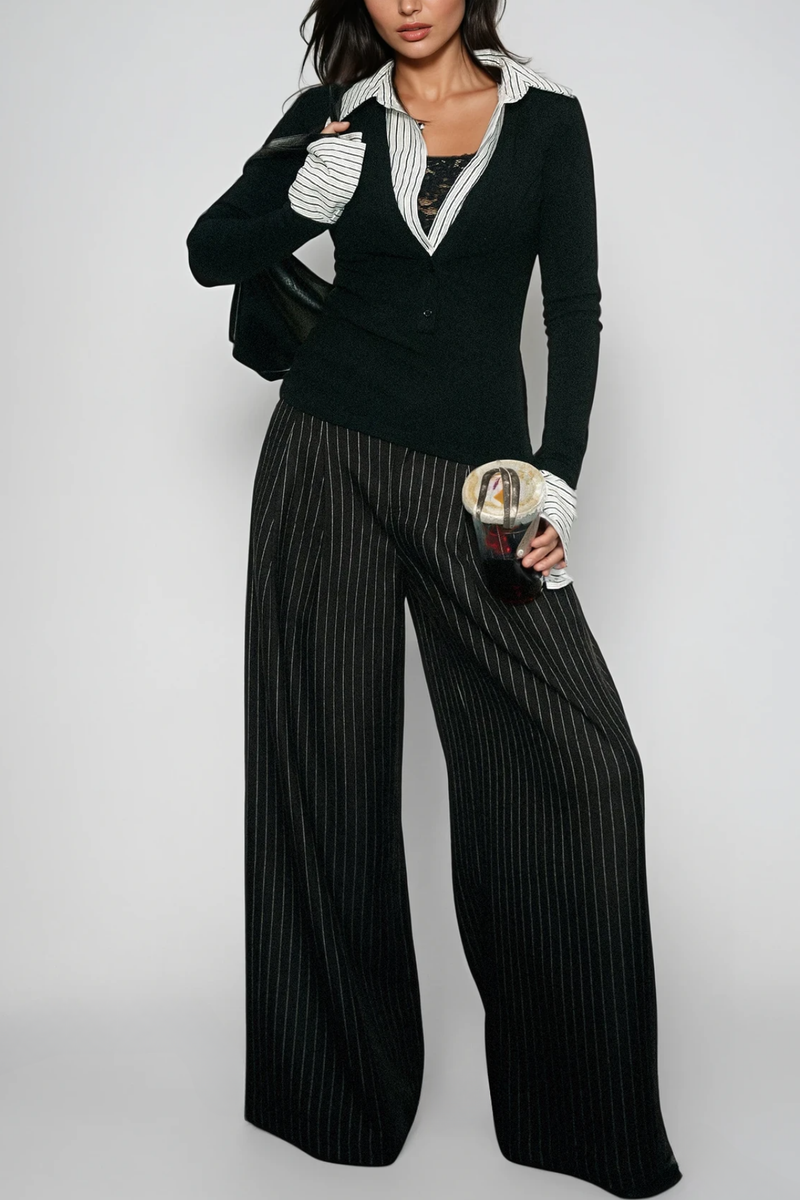 Cadmus Stripe Plunge Pants Set