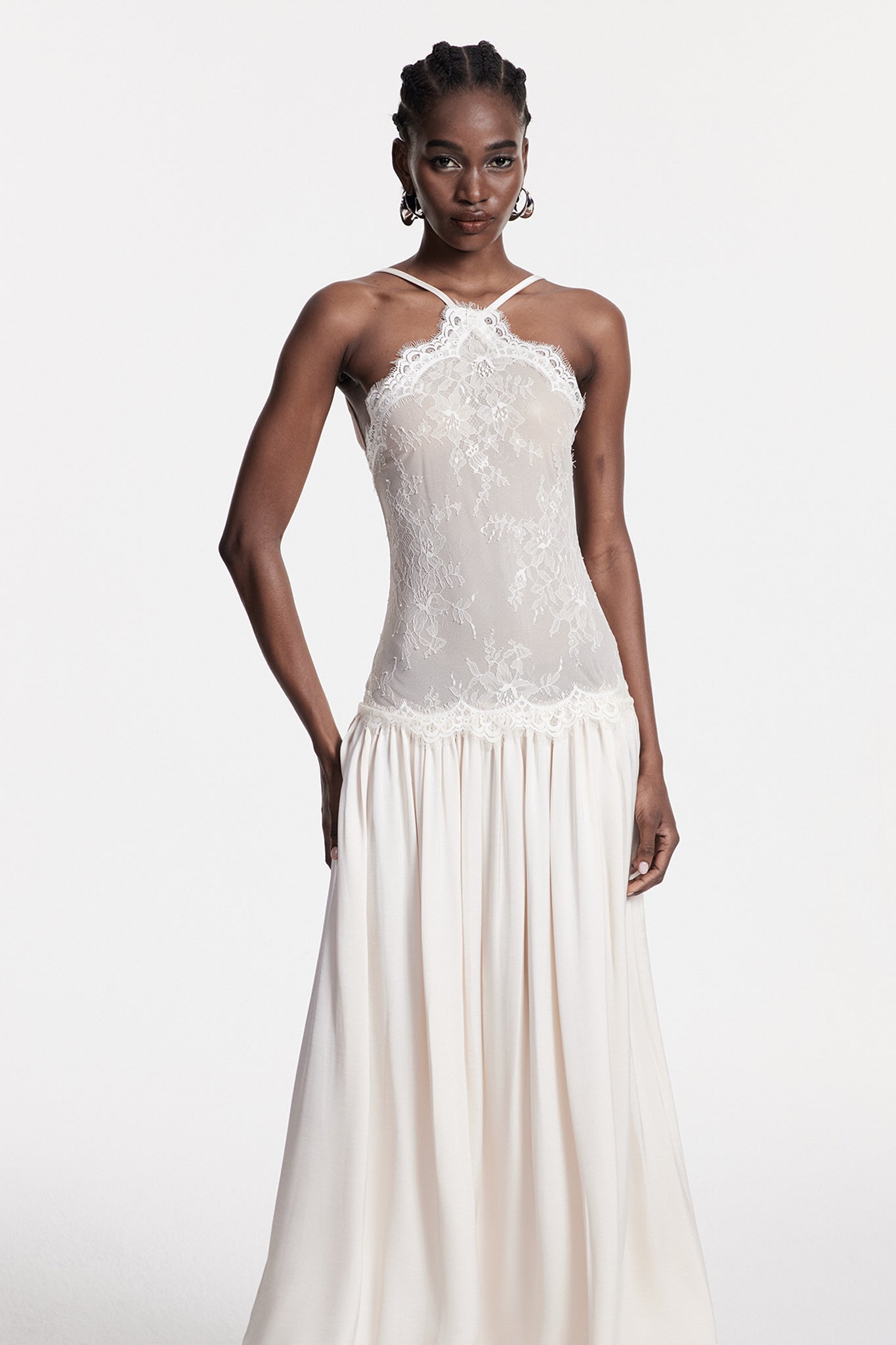 Cadwalader Lace Ruch Maxi Dress