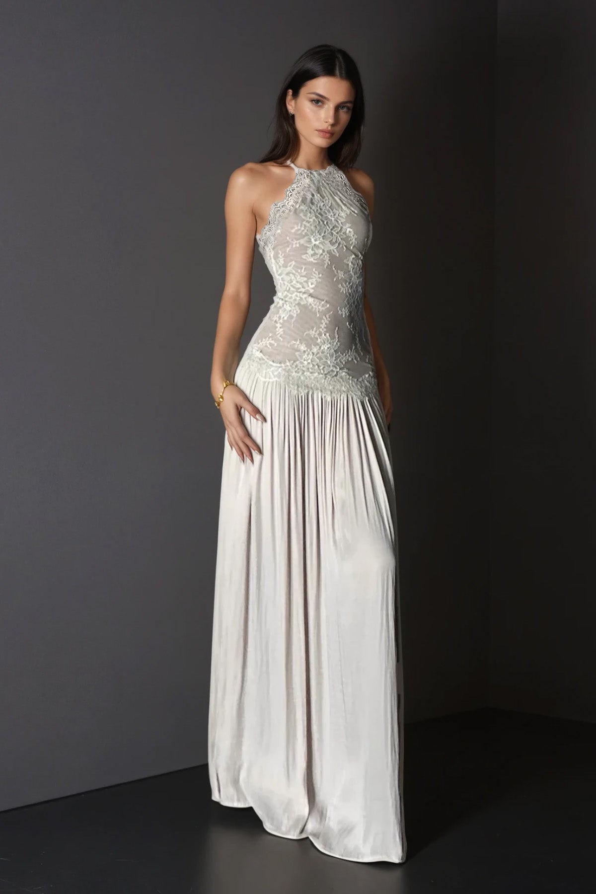 Cadwalader Lace Ruch Maxi Dress