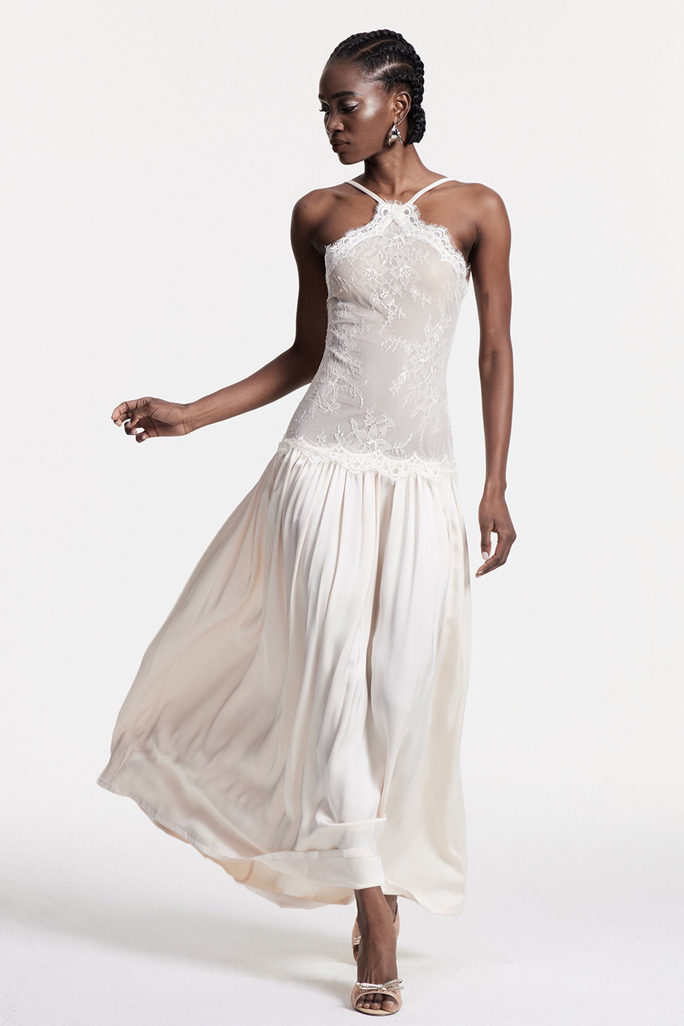 Cadwalader Lace Ruch Maxi Dress