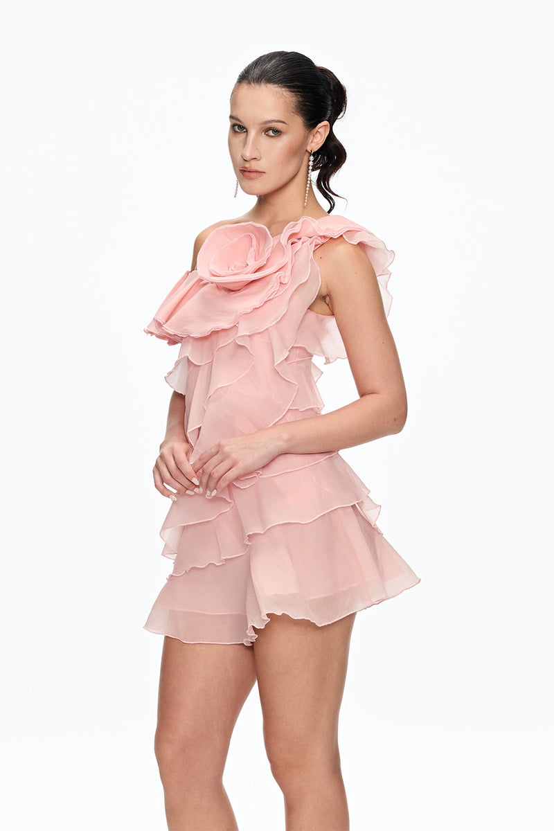 Cahir Flower Ruffle Mini Dress