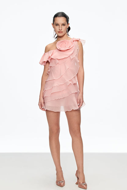 Cahir Flower Ruffle Mini Dress