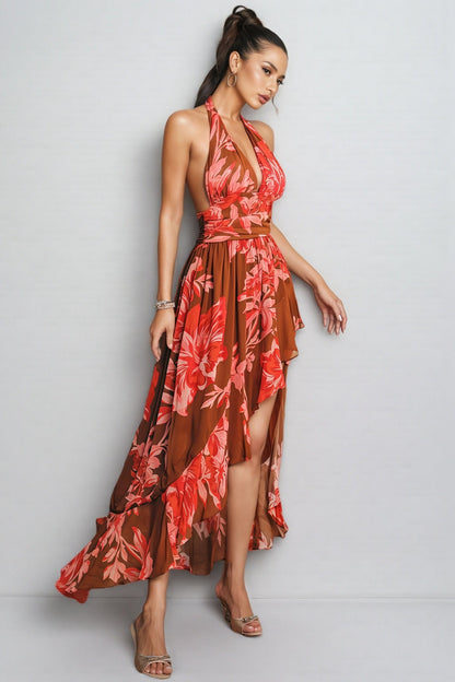 Corvak Backless Printed Maxi Dress