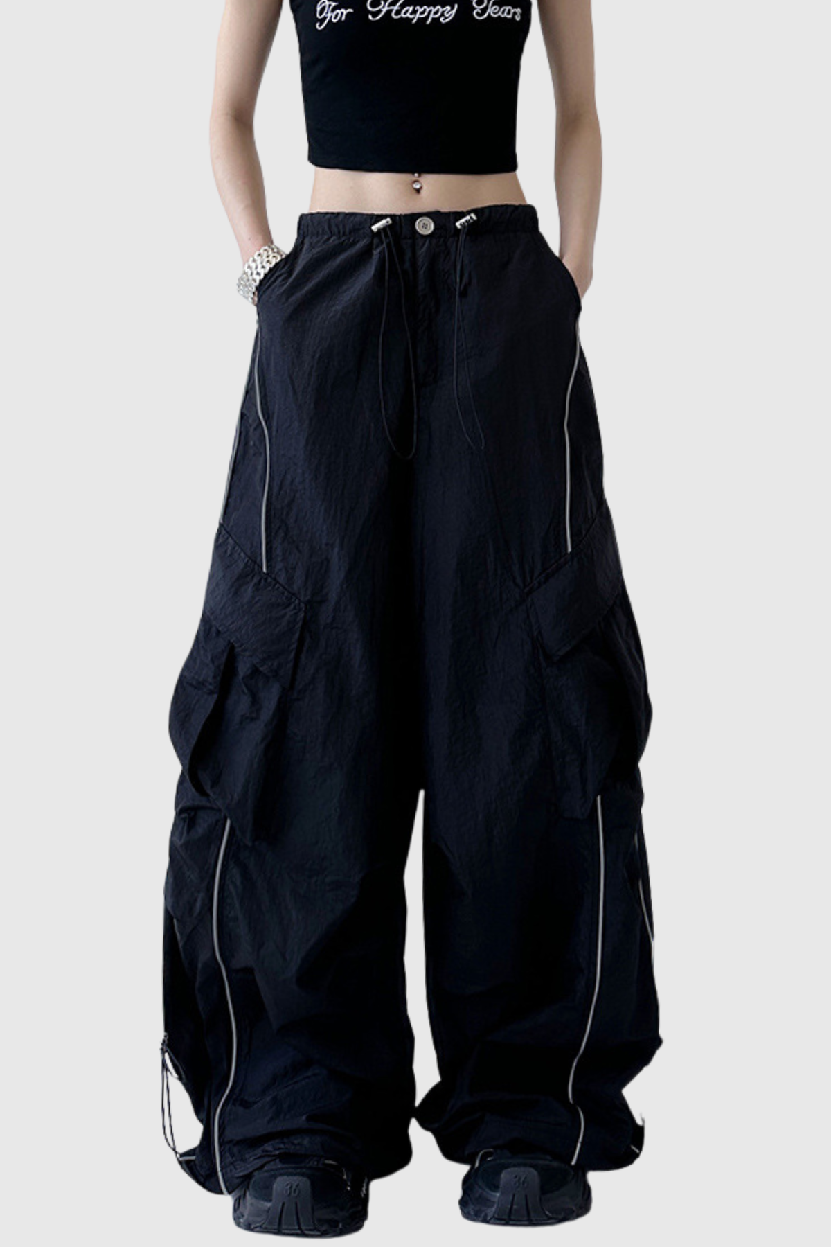 Calogero Ruch Drawstring Pants in Black