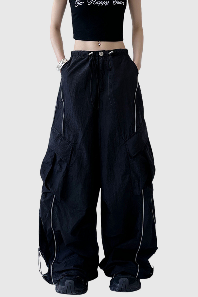 Calogero Ruch Drawstring Pants in Black