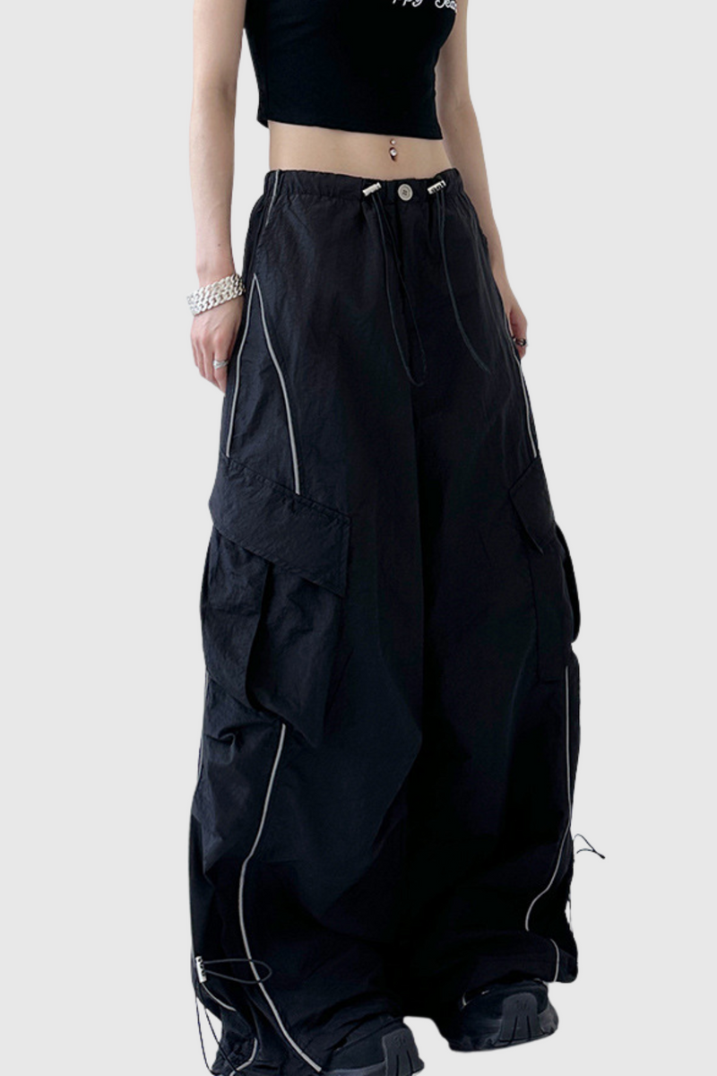 Calogero Ruch Drawstring Pants in Black