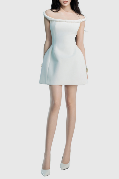 Calwa Off Shoulder Flare Mini Dress