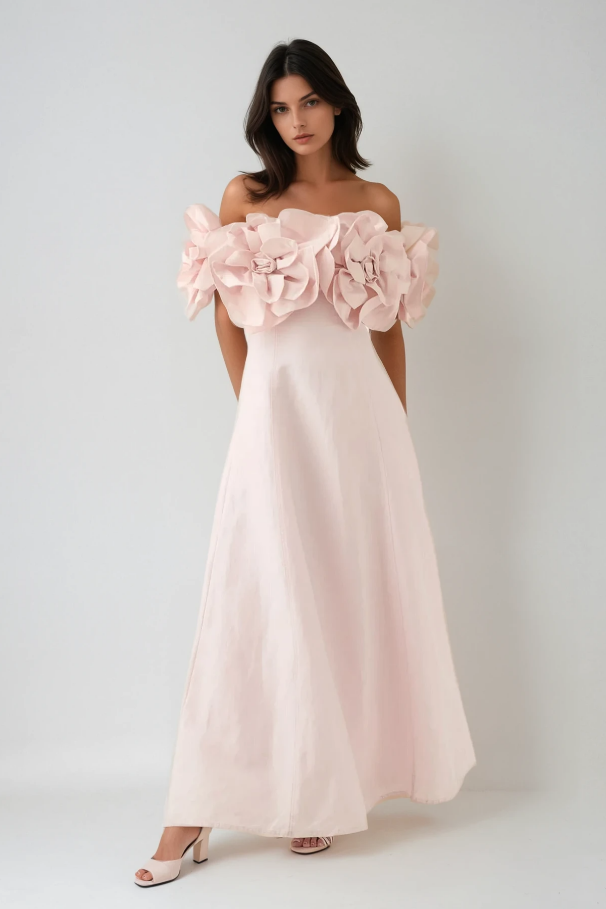 Calypso Flower Maxi Dress in Pink