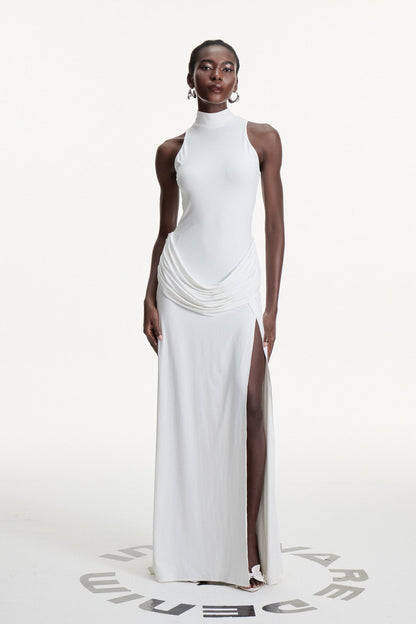 Canaan Ruch Sleeveless Split Maxi Dress in White