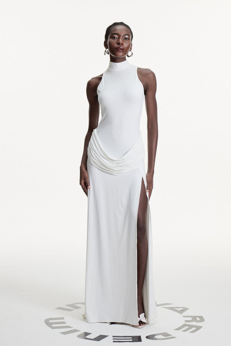 Canaan Ruch Sleeveless Split Maxi Dress in White