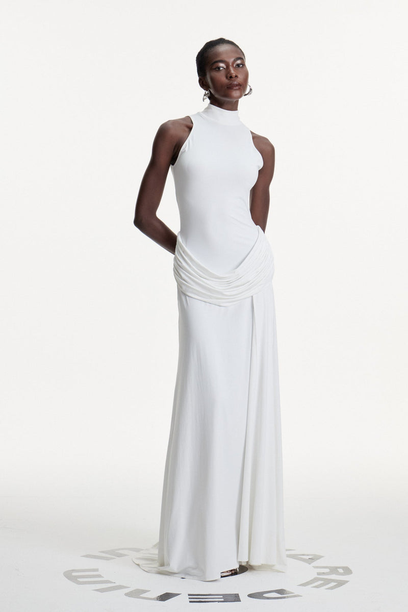 Canaan Ruch Sleeveless Split Maxi Dress in White