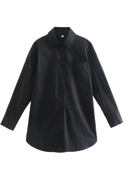 Candy Color Mid-length Cotton Blouse