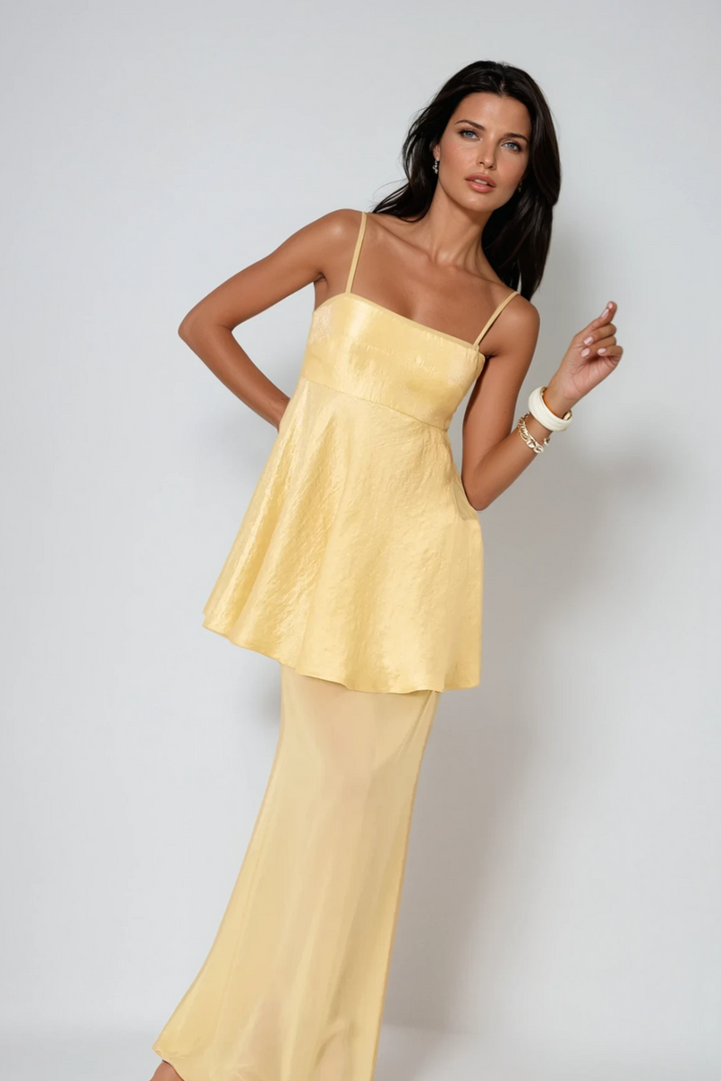 Carmi Spaghetti Mesh Maxi Dress