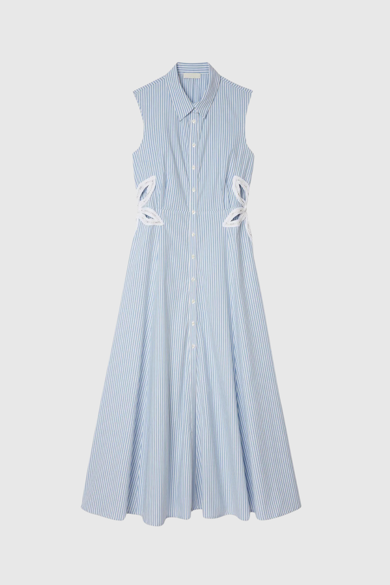 Caron Stripe Flower Cutout Maxi Dress
