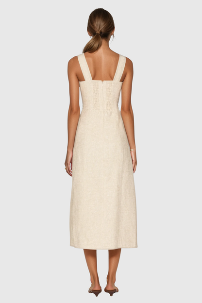 Carpus Lace Up Split Maxi Dress