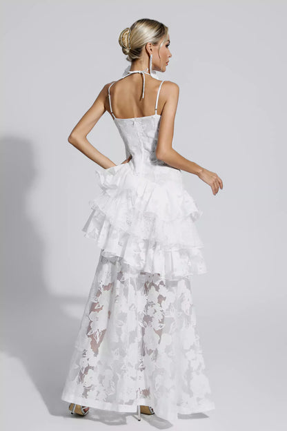 Cassandra White Cut Out Maxi Dress