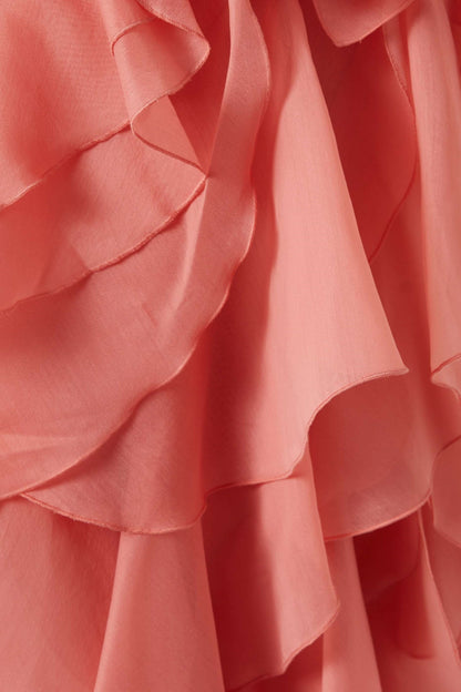 Caysie Halter Ruffle Layered Mini Dress - Orange