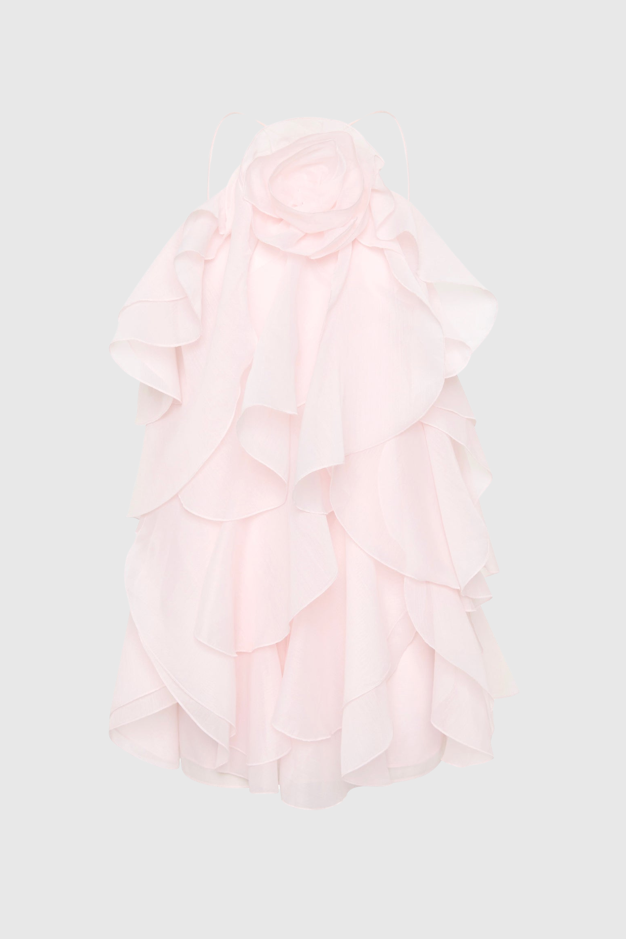 Caysie Halter Ruffle Layered Mini Dress - Pink