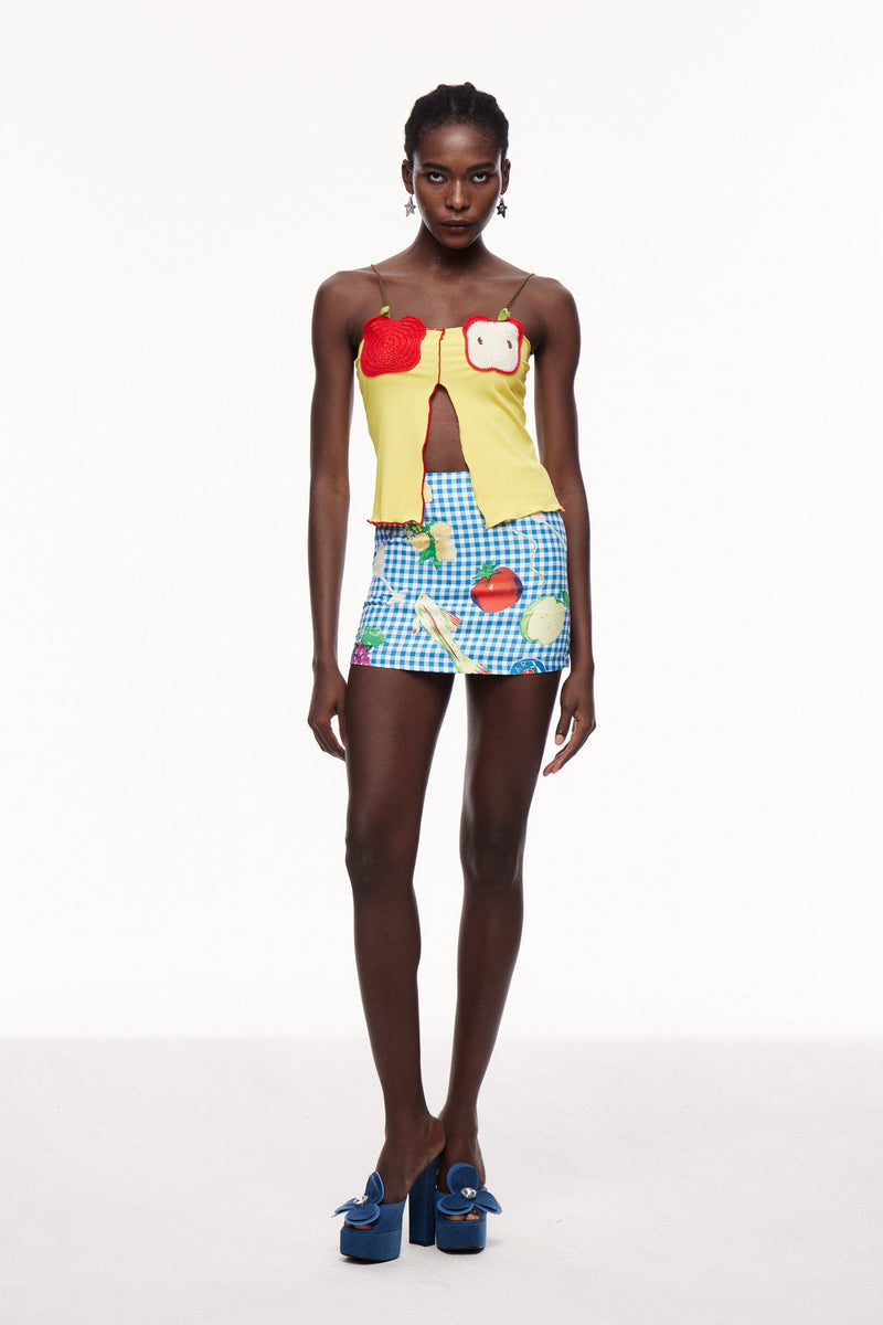 Celestyna Print Grid Mini Skirt