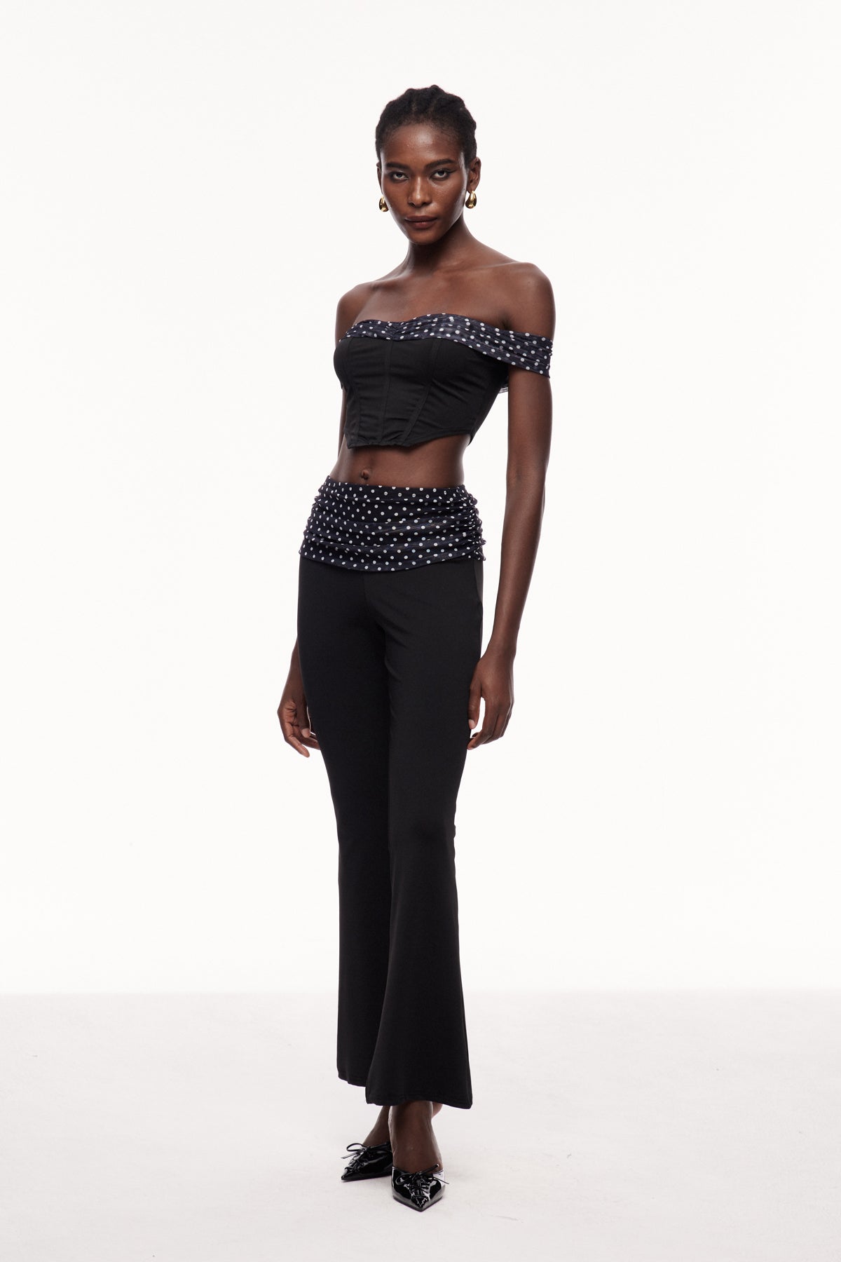 Cephas Dot Ruch Off Shoulder Pants Set