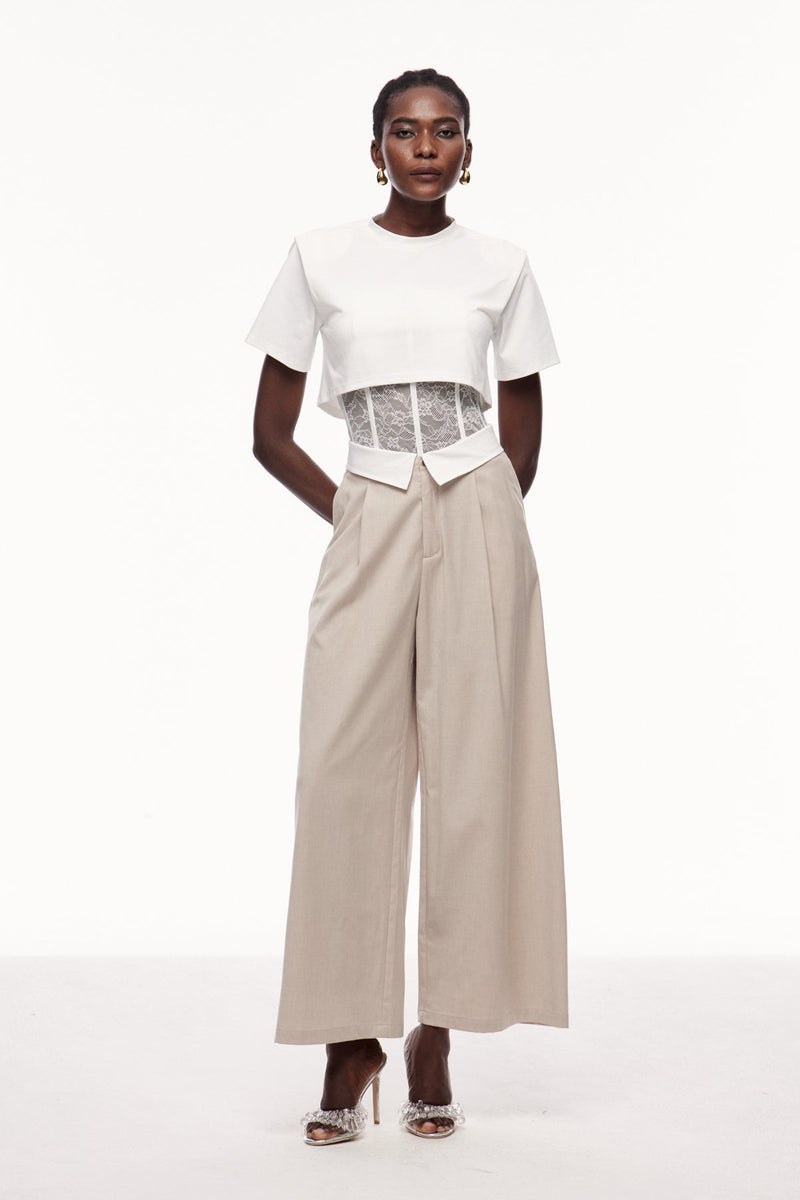 Cerdic Lapel Deconstruct Pants