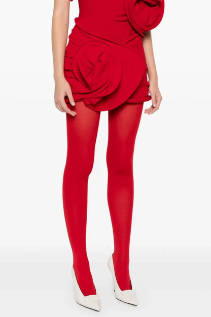 Ceyla Appliqué Skirt - Red