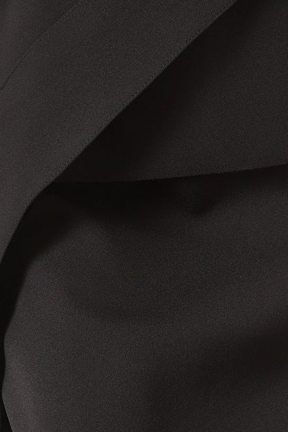 Chapera Asymmetrical Pleat Maxi Dress - Black