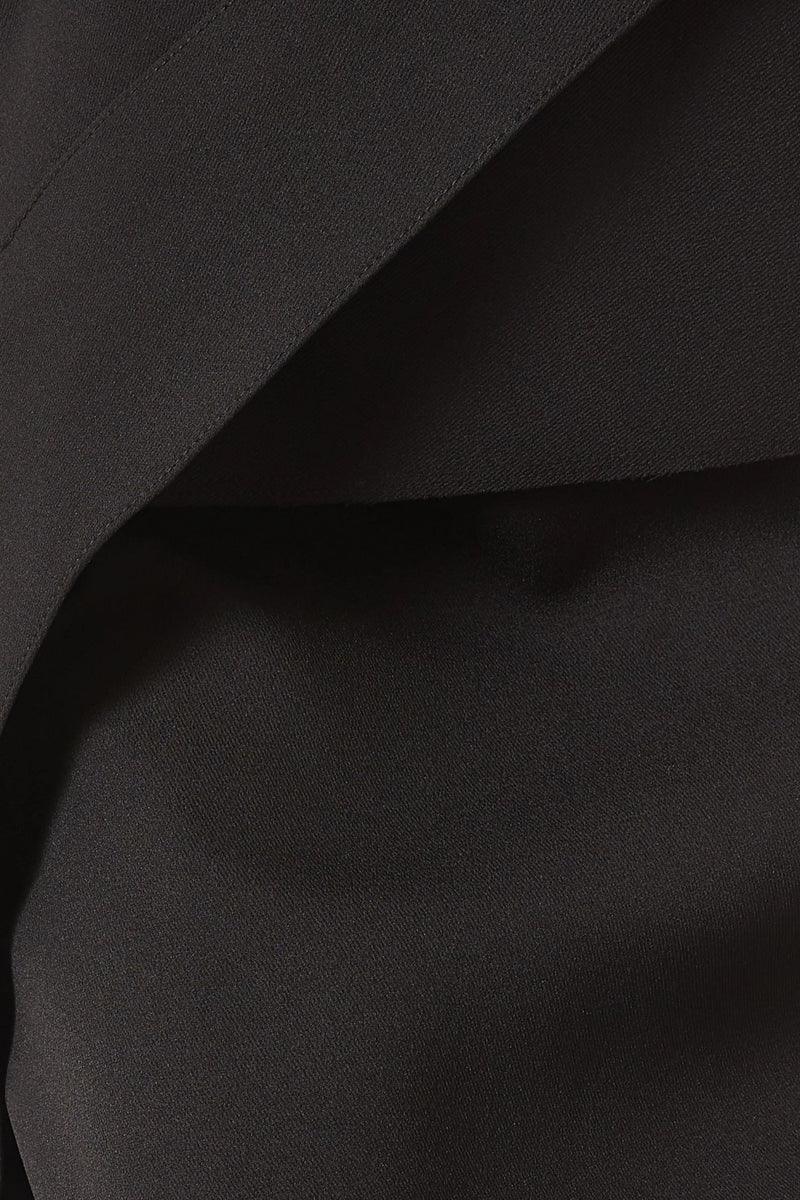 Chapera Asymmetrical Pleat Maxi Dress - Black